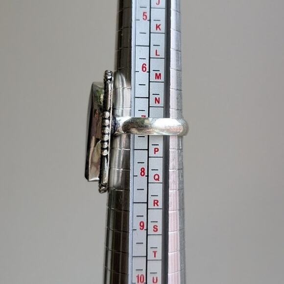 Purple Teardrop Sterling Silver Ring Retro Vintage Boho Natural Stone Size 7.25 - Picture 4 of 7